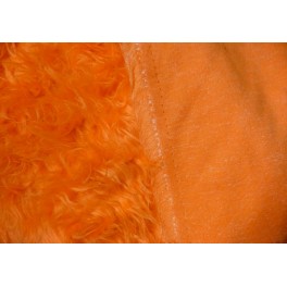 TISSU FAUSSE FOURRURE SYNTHÉTIQUE POILS LONGS FRISE ORANGE A0024