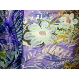 TISSU MOUSSELINE POLYESTER IMPRIME FLEURS A0048 TISSU MOUSSELINE POLYESTER IMPRIME FLEURS A0048