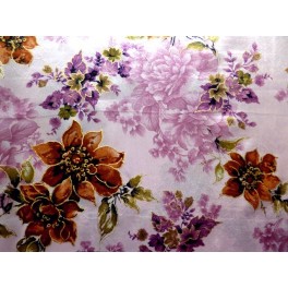 TISSU MOUSSELINE POLYESTER IMPRIME FLEURS A0055