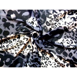 TISSU MOUSSELINE POLYESTER IMPRIME LEOPARD A0058