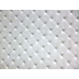 TISSU SIMILI CUIR MOTIF CAPITONNE ÉPAIS BLANC A0030