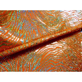 TISSU LYCRA  SPECTACLE FANTAISIE FOND ORANGE A0012