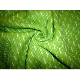 TISSU LAINE CHANEL FOND VERT POMME FILS ARGENT A0002