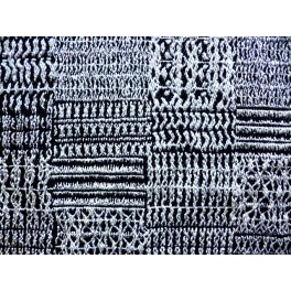 TISSU LAINE FOND NOIR FILS ARGENT A0025