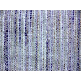 TISSU LAINE FOND BLANC CASSE FILS VIOLET-DORE-BLANC A0026