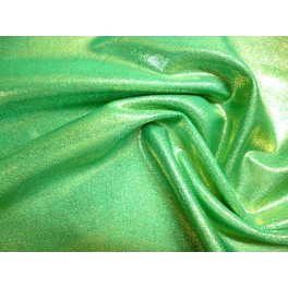 TISSU LYCRA  SPECTACLE PAILLETE LASER FOND VERT ET DORE A0027