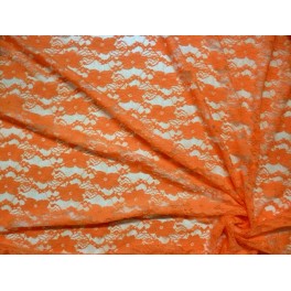 TISSU DENTELLE LYCRA ORANGE A0013