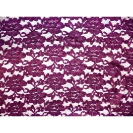 TISSU DENTELLE LYCRA PRUNE A0017