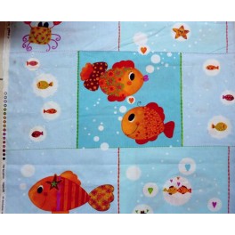 TISSU COTON ENFANTS POISSONS A0029