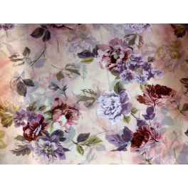 TISSU MOUSSELINE POLYESTER IMPRIME FLEURS A0067