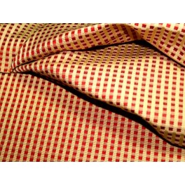 TISSU AMEUBLEMENT PETIT DAMIER ROUGE - OR A0064