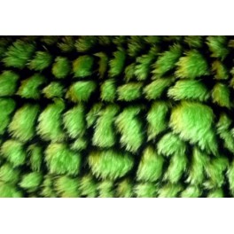 TISSU FAUSSE FOURRURE POIS COURS CHENILLE VERT- NOIR A0025