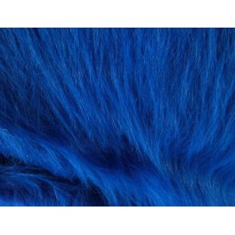 TISSU FAUSSE FOURRURE SYNTHÉTIQUE POILS LONGS BLEU ELECTRIQUE A0012