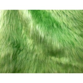 TISSU FAUSSE FOURRURE SYNTHÉTIQUE  POILS LONGS  VERT ANIS A0026