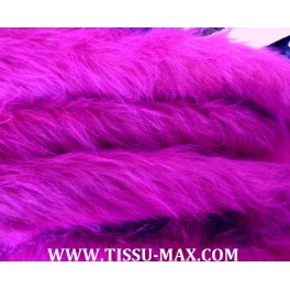 TISSU FAUSSE FOURRURE  SYNTHÉTIQUE  POILS LONGS  FUCHSIA  A0036