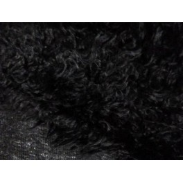 TISSU FAUSSE FOURRURE SYNTHÉTIQUE POILS LONGS FRISE NOIR A0037