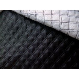 TISSU MATELASSE SIMILI CUIR NOIR L'ENVERS POLYESTER A0022