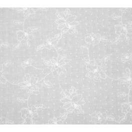 TISSU COTON BRODÉ BLANC A0140