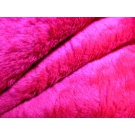 TISSU FAUSSE FOURRURE SYNTHÉTIQUE POILS COURTS FUCHSIA  A0006