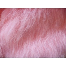 TISSU FAUSSE FOURRURE SYNTHÉTIQUE POILS LONG  ROSE PALE A0041