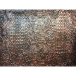 TISSU SIMILI CUIR MOTIF CROCODILE ÉPAIS CHOCOLAT A0038