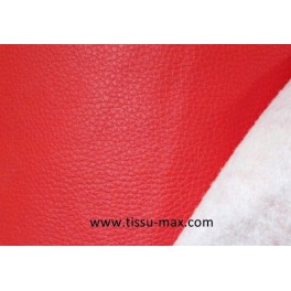 TISSU SIMILI CUIR RIGIDE ROUGE  A0053