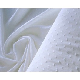 TISSU COTON PLUMETIS BLANC A00147