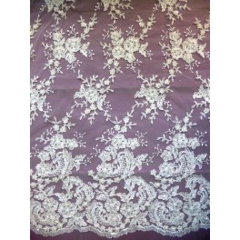 TISSU DENTELLE PERLEE A0010