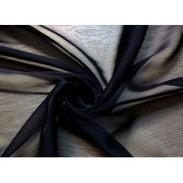 TISSU MOUSSELINE CHANGEANT POLYESTER NOIR A0016 TISSU MOUSSELINE CHANGEANT POLYESTER NOIR A0016