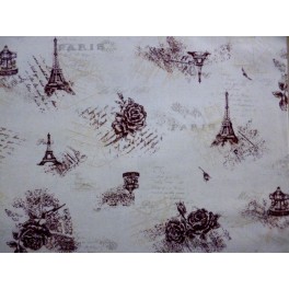 TISSU JAPONAIS TOURS EIFFEL BLANC CASSE  A0001 