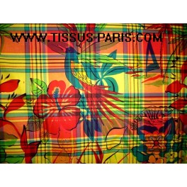 TISSU MADRAS IMPRIME EXOTIQUE A0017