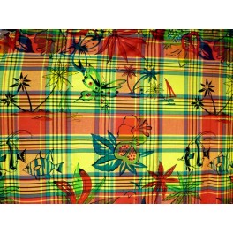 TISSU MADRAS IMPRIME EXOTIQUE A0012