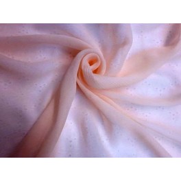 TISSU MOUSSELINE DE SOIE PLISSÉE ROSE PÂLE  A0006