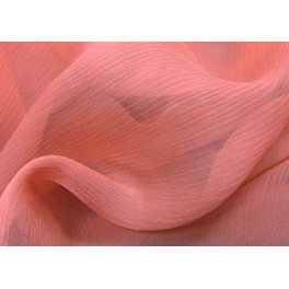 TISSU MOUSSELINE DE SOIE PLISSÉE CORAIL A0007 TISSU MOUSSELINE DE SOIE PLISSÉE CORAIL A0007