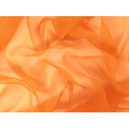 TISSU MOUSSELINE DE SOIE PLISSÉE ORANGE  A0014