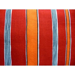 TISSU LIN RAYURE ROUGE et ORANGE A0012