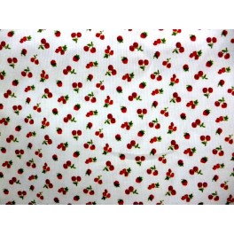 TISSU COTON PIQUE IMPRIME FRAISE A0045