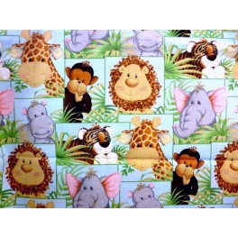 TISSU COTON ENFANTS LES ANIMAUX A0006