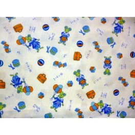 TISSU COTON ENFANTS PETIT SOURIS BLEU ROI A0008