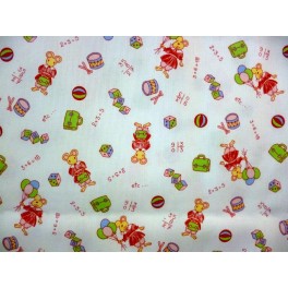 TISSU COTON ENFANTS PETIT SOURIS ROUGE A0009