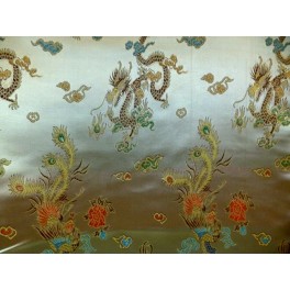 TISSU CHINOIS DRAGON CHAMPAGNE A0001