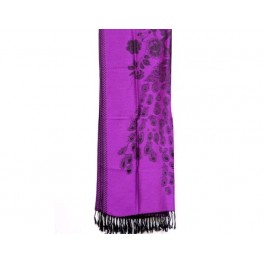 TISSU SOIE ÉCHAPPE IMPRIME VIOLET A0004