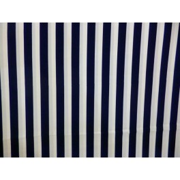 TISSU RAYURES POLYESTER BLEU NUIT ET BLANC  A0008