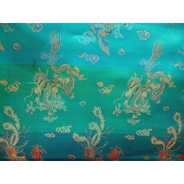 TISSU CHINOIS  DRAGON TURQUOISE  A0007