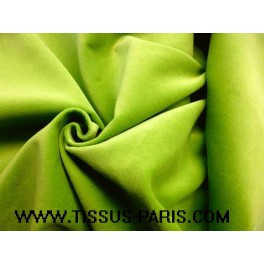 TISSU VELOURS COTON VERT ANIS A0004