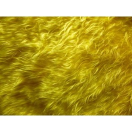 TISSU FAUSSE FOURRURE SYNTHÉTIQUE POILS LONG  FRISE JAUNE  A0021