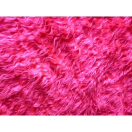 TISSU FAUSSE FOURRURE SYNTHÉTIQUE POILS LONG  FRISE FUCHSIA  A0022