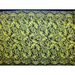 TISSU DENTELLE CALAIS JAUNE A0008