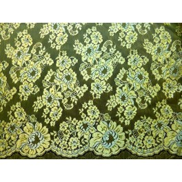 TISSU DENTELLE CALAIS JAUNE A0011