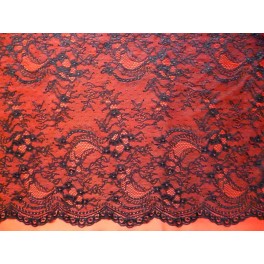 TISSU DENTELLE CHANTILLY NOIR A0025 TISSU DENTELLE CHANTILLY NOIR A0025